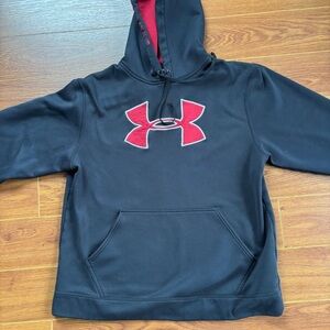Under Armour Black Hoodie with Red Logo Accent